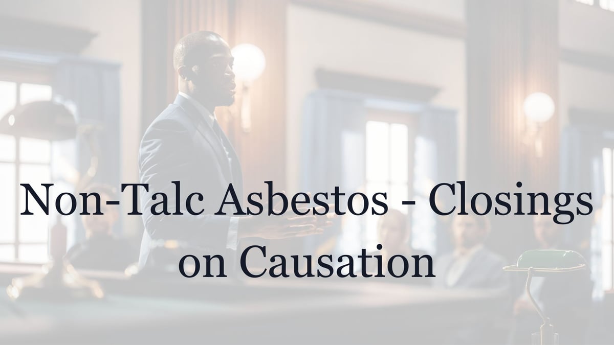 Corrected Non-Talc Asbestos Closings on Causation